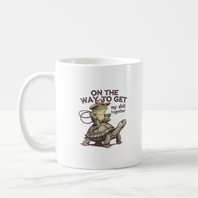 Mug Illustration drôle de grenouille tortue Motivation (Gauche)