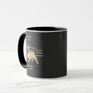 Mug Illustration drôle de l'anatomie d'un bouledogue f
