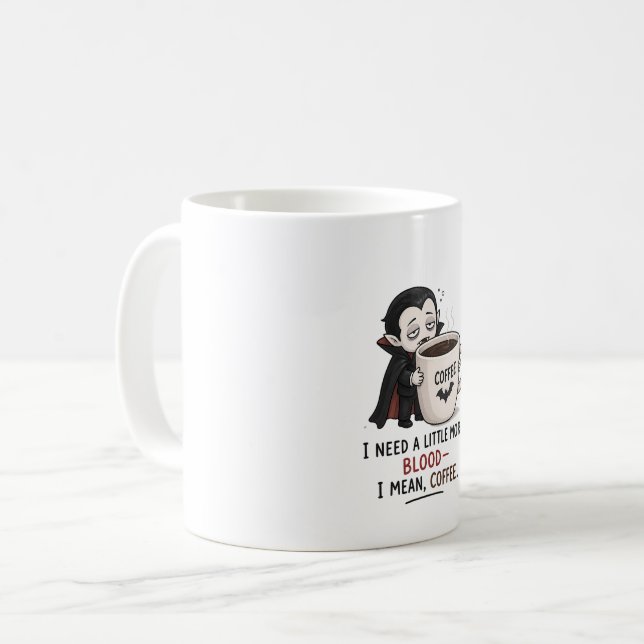 Mug Illustration drôle de vampire café Halloween (Devant gauche)