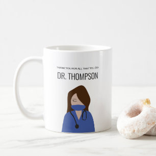 Mug Illustration du Blue scrute le Merci Femme Doctor
