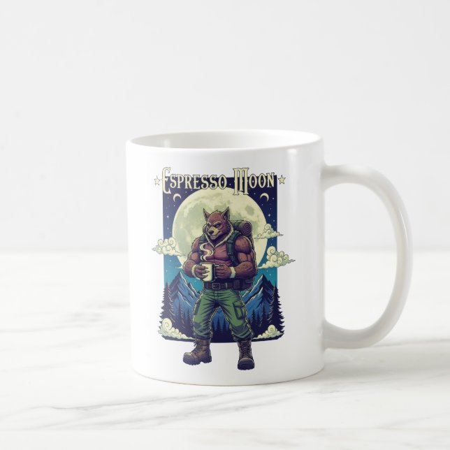 Mug Illustration du camping Espresso Moon Werewolf Cof (Droite)