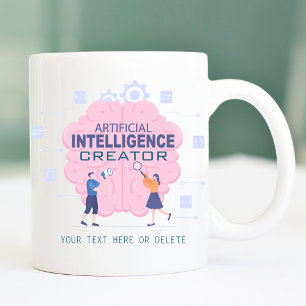 Mug Illustration du cerveau rose Intelligence artifici