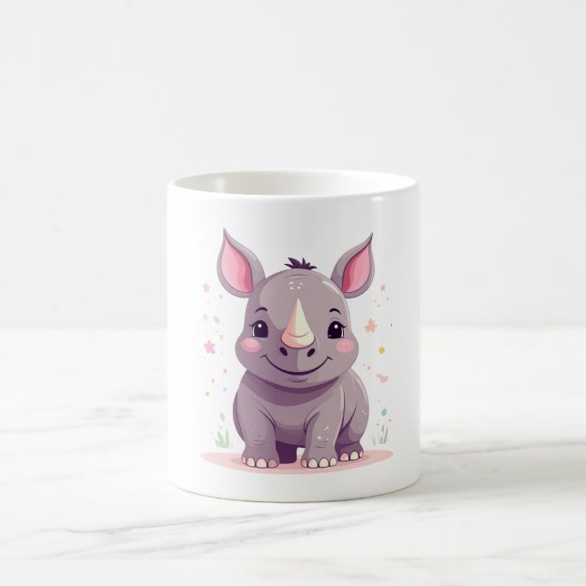 Mug Illustration du dessin animé Baby Rhino (Centre)