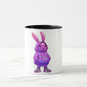 Mug Illustration du lapin mignon Musique de café lap