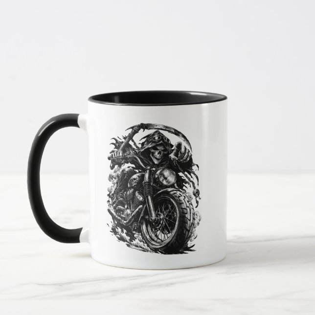 Mug Illustration du motard Faucheuse  (Gauche)