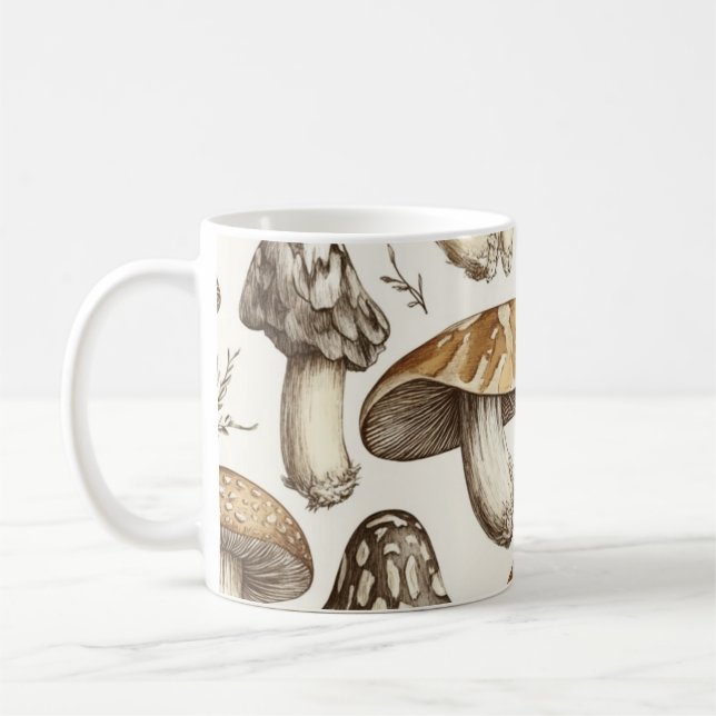 Mug Illustration du Motif du champignon (Gauche)