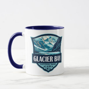 Mug Illustration du parc national de Glacier Bay Retro