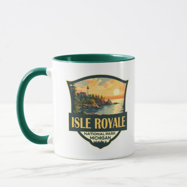 Mug Illustration du parc national de l'Isle Royale Bad (Gauche)