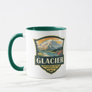 Mug Illustration du parc national Glacier Voyage Vinta