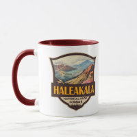 Illustration du parc national Haleakala Badge rétr