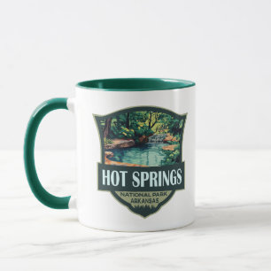 Mug Illustration du parc national Hot Springs Insigne 