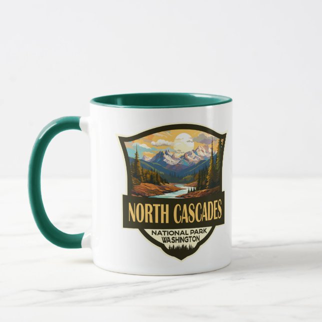 Mug Illustration du parc national North Cascades Voyag (Gauche)