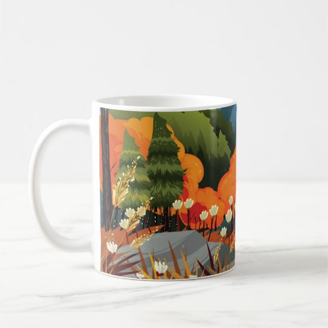 Mug Illustration du paysage d'automne (Gauche)