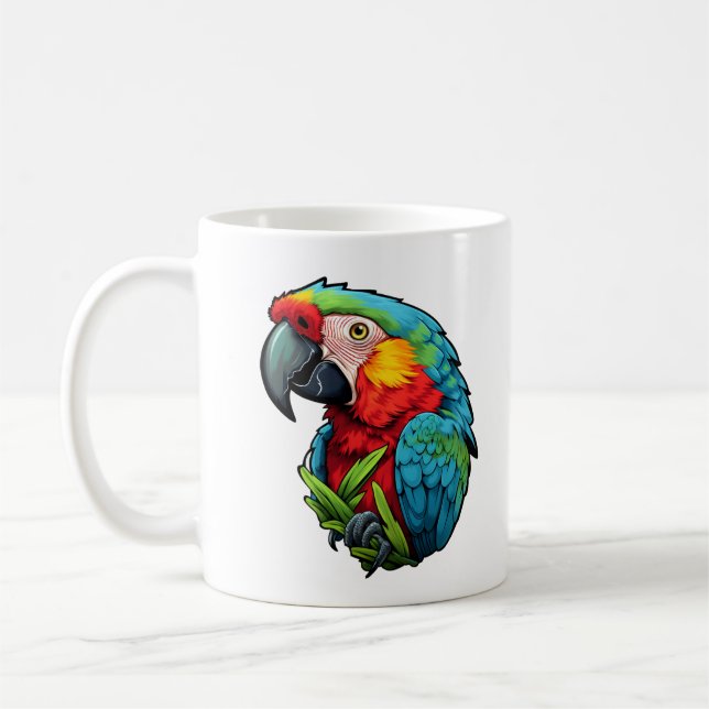Mug Illustration du perroquet de dessin (Gauche)