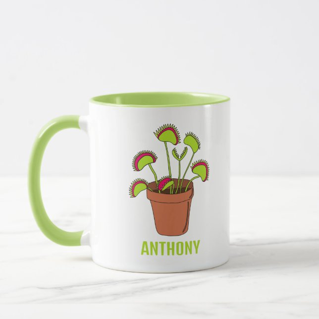 Mug Illustration du Plante Vénus Fly Trap personnalisé (Gauche)