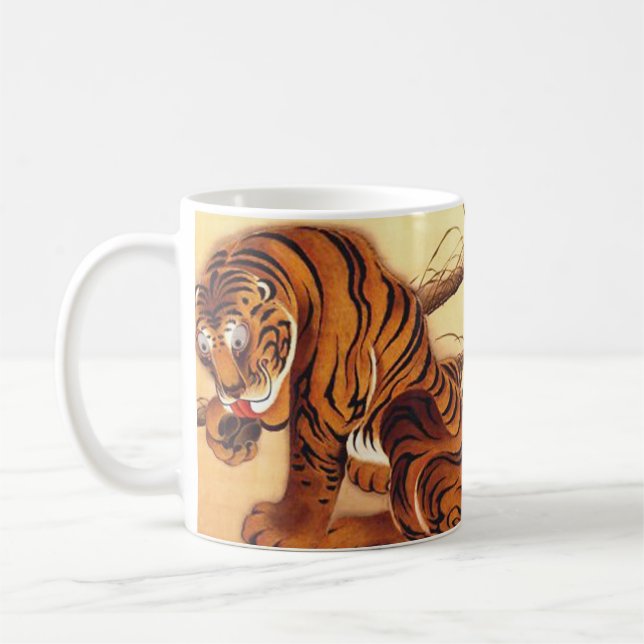 Mug Illustration du tigre par Ito Jakuchu (Gauche)