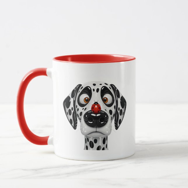 Mug Illustration du visage de chien dalmatien (Gauche)