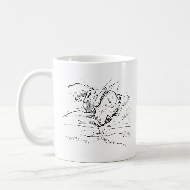 Mug Illustration d'un Amoureux de Beagle  (Gauche)