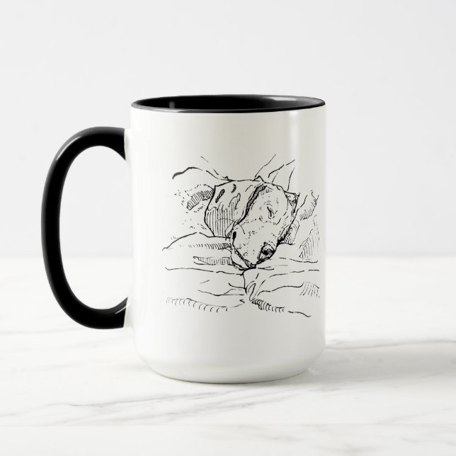 Mug Illustration d'un Amoureux de Beagle  (Gauche)