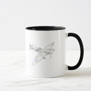 Mug Illustration d'un avion de combat 2ÈME GUERRE MOND