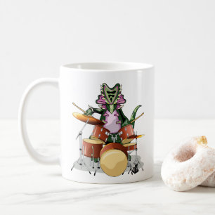 Mug Illustration D'Un Chasmosaurus Jouant Aux Tambours