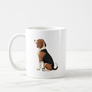 Mug Illustration d'un chien Beagle vintage vu de dos A
