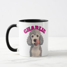 Illustration d'un chien caniche gris bouclé qui se