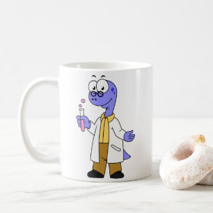 Mug Illustration D'Un Chimiste Brontosaurus.