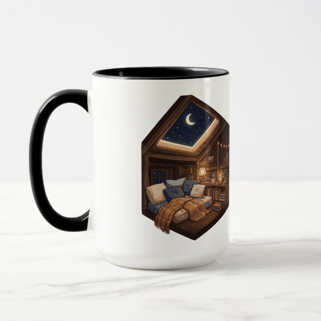 Mug Illustration d'un coin de lecture confortable dans (Gauche)