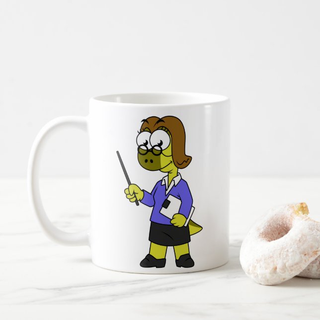 Mug Illustration D'Un Enseignant Pachycéphalosaure. (Avec donut)