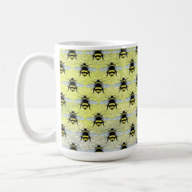 Mug Illustration d'un essaim de bourdons à miel (Gauche)