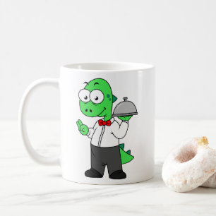 Mug Illustration D'Un Gardien Alimentaire Tyrannosauru
