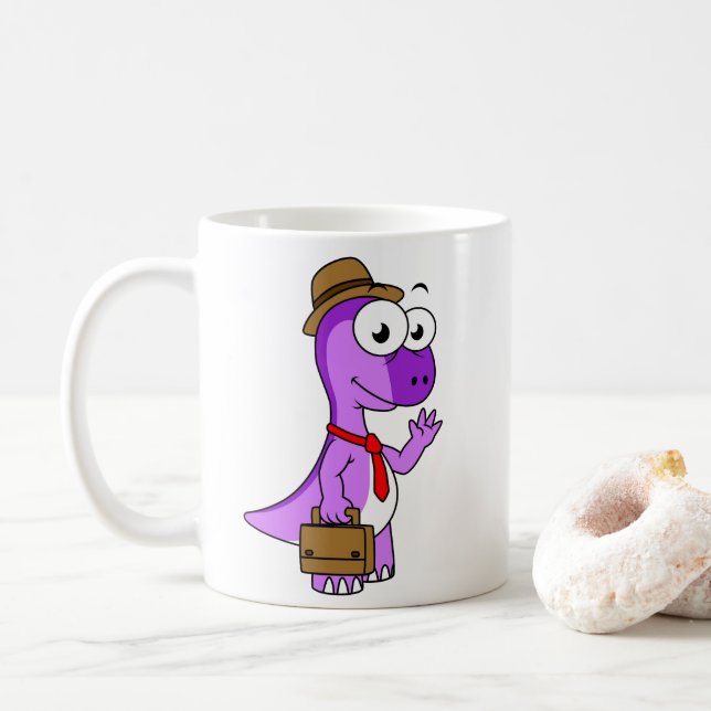 Mug Illustration D'Un Homme D'Affaires Pachycéphalosau (Avec donut)
