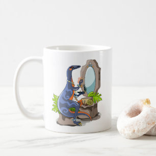 Mug Illustration D'Un Iguanodon Mettant Sur Le Maquill