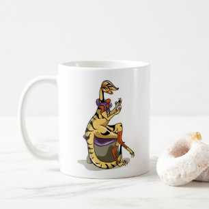 Mug Illustration D'Un Iguanodon Qui Polit Ses Ongles.