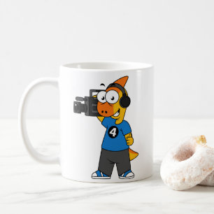 Mug Illustration D'Un Opérateur De Caméra Parasaurolop