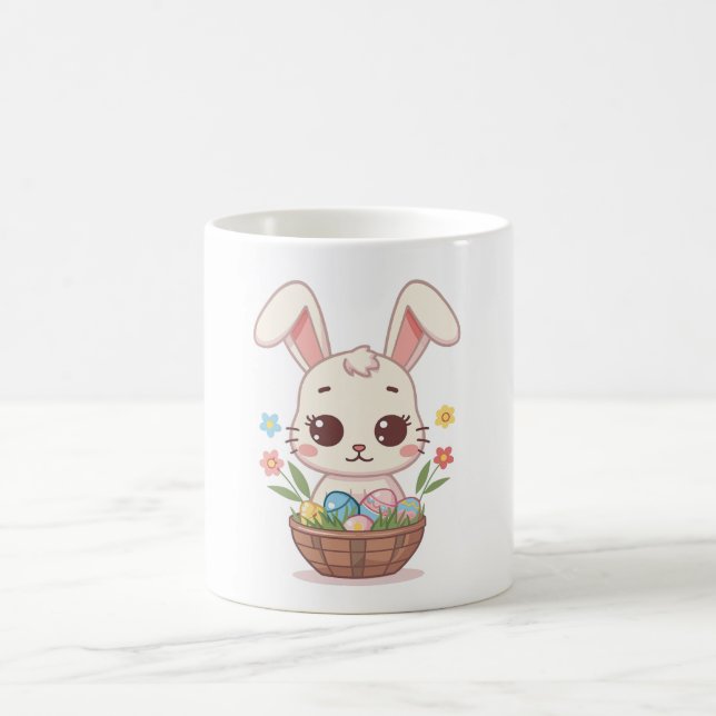 Mug Illustration d'un panier de Pâques de lapin pastel (Centre)