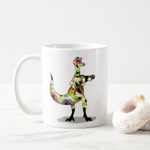 Mug Illustration D'Un Photographe Iguanodon.