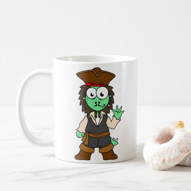 Mug Illustration D'Un Pirate De Stegosaurus, Jack Spar (Avec donut)