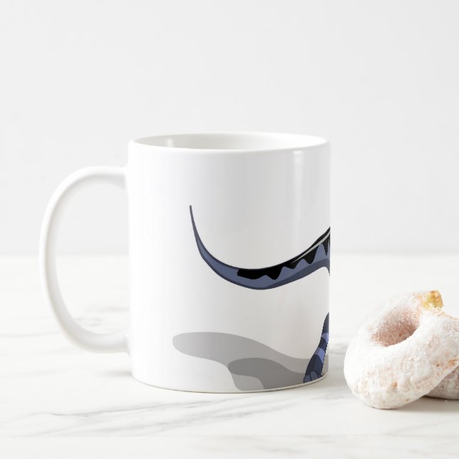 Mug Illustration D'Un Raptor Dinosaure Jouant Au Footb (Avec donut)