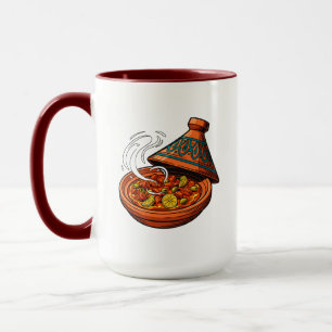 Mug Illustration d'un tagine marocain vibrant et fuman