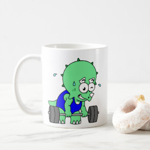 Mug Illustration D'Un Tricératops Poids De Levage.