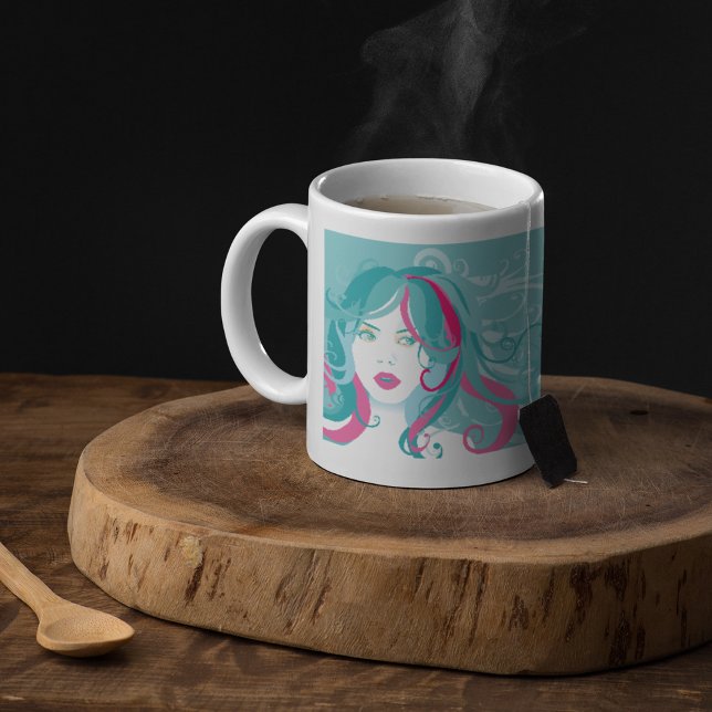 Mug Illustration d'une femme artiste (Créateur téléchargé)