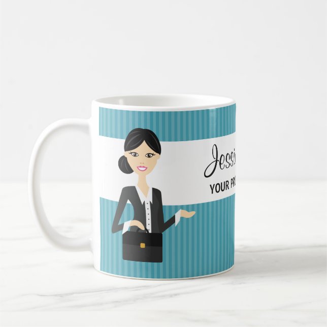 Mug Illustration d'une femme d'affaires mignonne avec  (Gauche)