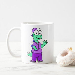 Mug Illustration D'Une Infirmière Stegosaurus.