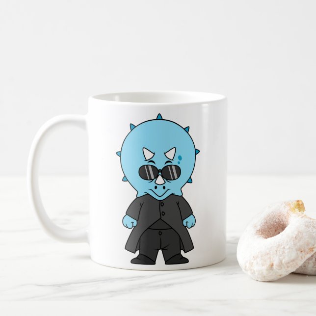 Mug Illustration D'Une Matrice Tricératops. (Avec donut)