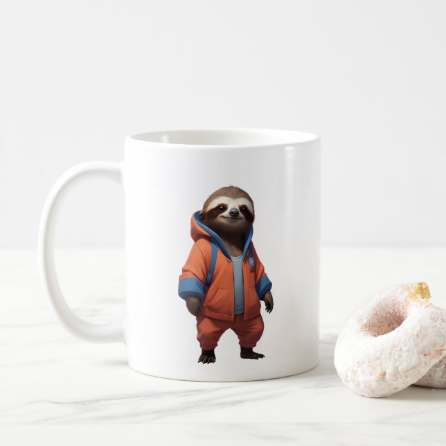 Mug Illustration d'une parcelle mignonne et amicale (Avec donut)