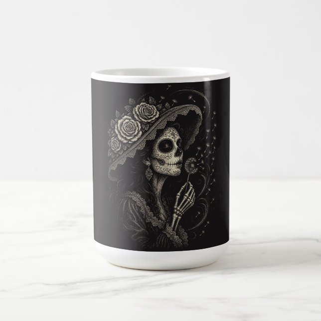 Mug Illustration élégante de La Catrina florale (Centre)