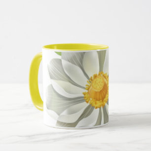 Mug Illustration Élégante de Lotus Blanc Minimaliste F