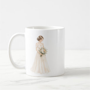 Mug Illustration élégante de mariée à l'aquarelle